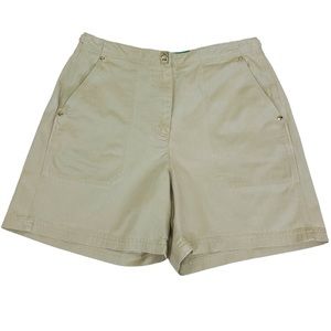 Vintage Ralph Lauren High Waist Deep Pockets Turnbuckle Khaki Shorts Size 8